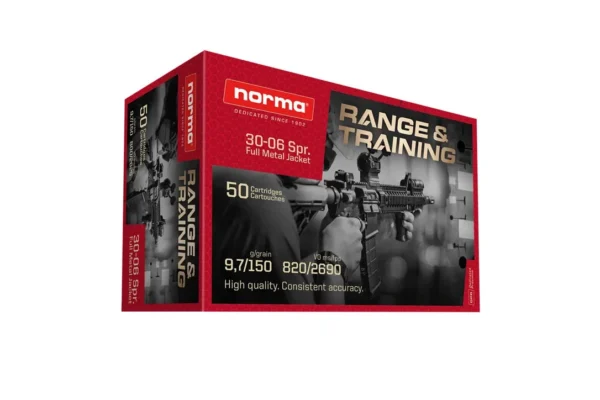 Cartouche NORMA 30-06 SPRG 9.7G 150GR FMJ RANGE&TRAINING X50