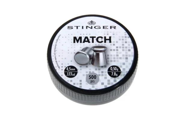 Boite de 500 plombs MATCH Stinger 4,5mm – tête plate