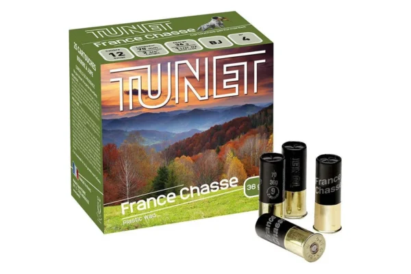 Boite x25 – Cartouche de Chasse Tunet France Chasse – 36G – Calibre 12 – Pb4