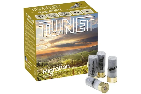 Boite x25 – Cartouche De Chasse Tunet Migration – 32g – Calibre 12 – Pb6