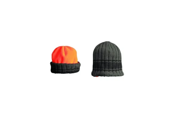 BONNET POLAIRE REVERSIBLE VERT/ORANGE FLUO