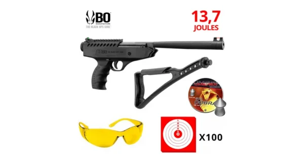 PACK PISTOLET À AIR BREAK BARREL LANGLEY PRO SNIPER – 13,7 joules – Tir de loisir/Pistolet à plomb – securicount