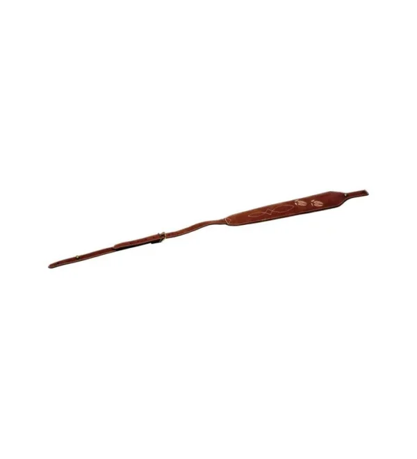 Bretelle carabine cuir forme cobra antiderapante broderie trace sanglier – Tout-Chasse.fr