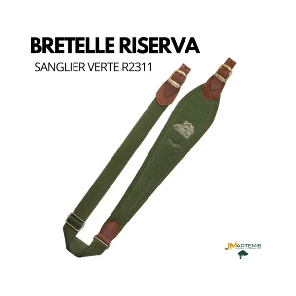 bretelle pour carabine RISERVA VERTE brodé SANGLIER R2311