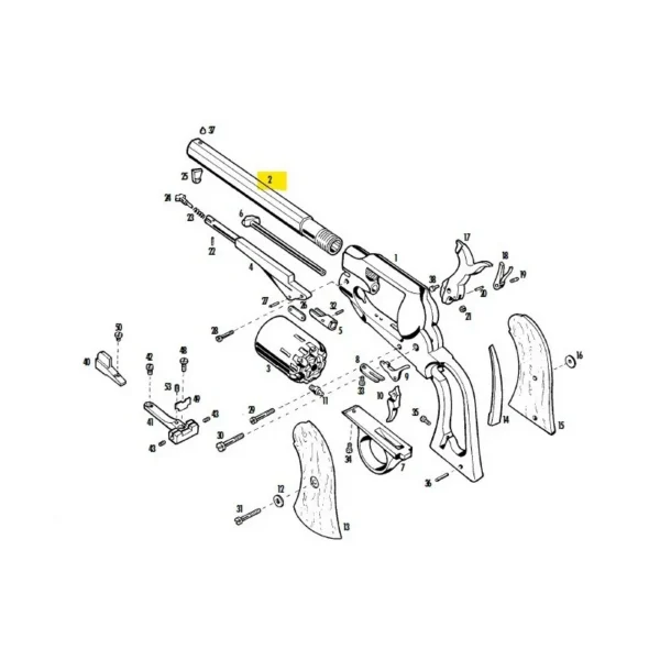 CANON BRONZE 1858 REMINGTON PIETTA CALIBRE 44 REF A434 | WesternGuns