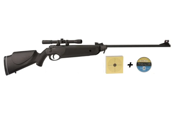 Carabine à air 4,5mm Beeman Bay Cat 16 J avec lunette 4×20 + plomb + cibles