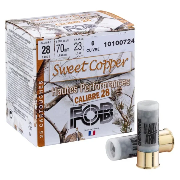 Cartouche de chasse sans plomb FOB Sweet Copper cal. 28 HP – Calibre 28 – Plomb 6