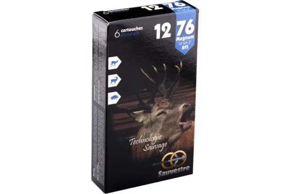 Cartouche Sauvestre grand gibier Magnum – Cal. 12/76 – Cal. 12-76, 26 gr