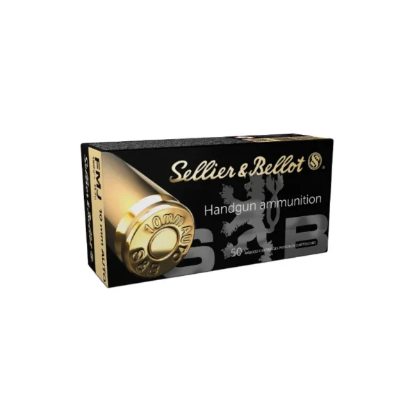 Cartouche Sellier & Bellot 10mm Auto FMJ 180gr – Munition tir sportif