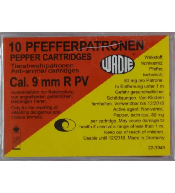 Cartouches à gaz poivre PV – Cal. 9 mm / 380 x10 – Tout-Chasse.fr