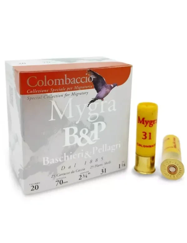Cartouches chasse B&P Mygra Colombaccio 31g cal.20/70 x25