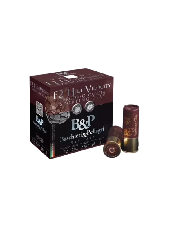 Cartouches trap B&P F2 Sporting High Velocity 28g cal.12/70 x25