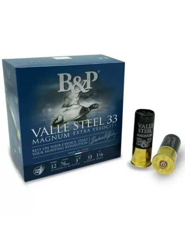 Cartouches chasse B&P Vallee Steel 33 HV 33g cal.12/76 x25