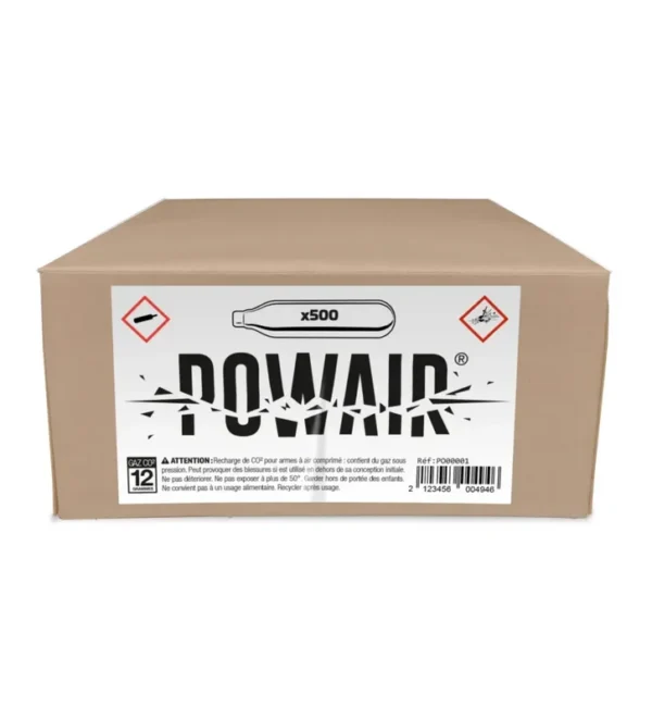 Cartouches CO2 12 gr Powair x500 – Tout-Chasse.fr
