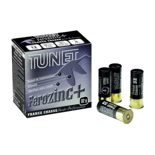Cartouches de chasse TUNET Ferro-Zinc calibre 12/70 32 Hautes Performances – TUNET, ACIER FR.CHASSE 32 HP N°7 BTE/25 –NS–