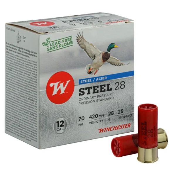Cartouches de chasse Winchester 12/70 28g Acier numéro 5 Pressions Standard – Winchester Steel 28g 12/70 #5