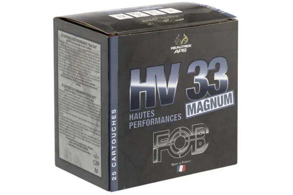 Cartouches Fob HV 33 Acier haute performance Magnum – Cal. 12/76 – HV 33 MAG. Cal.12-76, culot de 22, 33 gr, N°3A