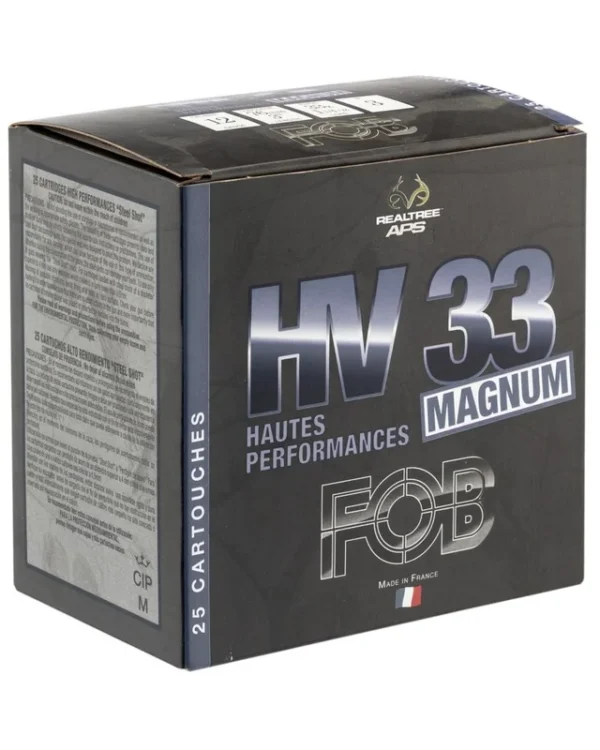 CARTOUCHES FOB HV 33 ACIER HAUTE PERFORMANCE MAGNUM – CAL. 12/76 N°5