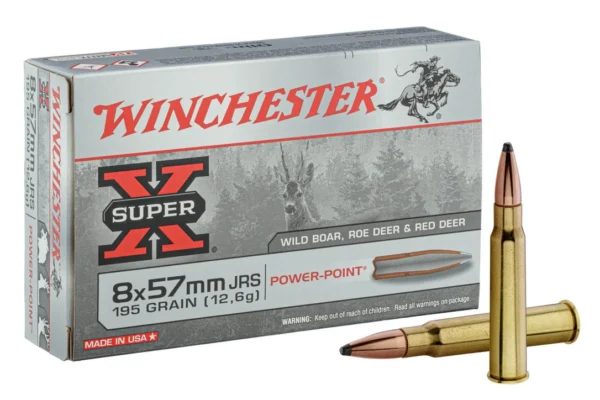 20 cartouches WINCHESTER SUPER X 8×57 JRS 195 gr / 12,6 g POWER POINT – 8×57 JRS Power Point 195 gr / 12.6 g