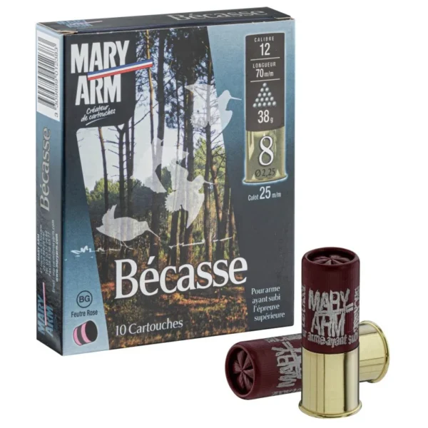 Cartouches Mary Arm Bécasse 38 BG- Cal. 12/70 – Tout-Chasse.fr
