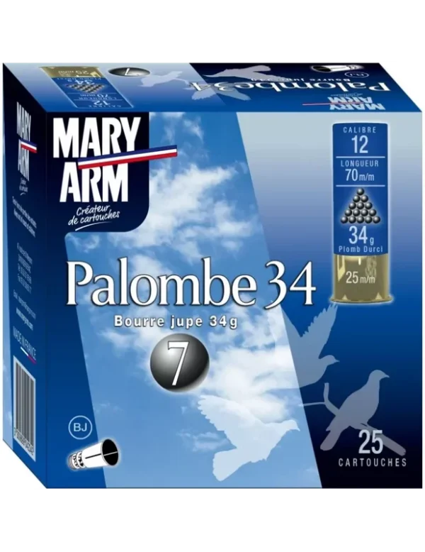 Cartouches Mary Arm Palombe 34g cal.12/70 x25