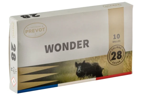 Cartouches Prévot à balle wonder – Cal. 28/70