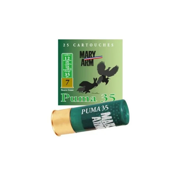 Cartouches Puma 35 MARY ARM Calibre 12/70 35grs Bourre grasse sur notre armurerie en ligne