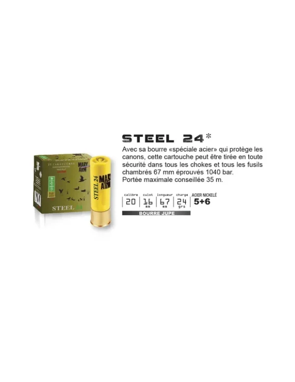 Cartouches Steel 24 Cal.20/67 24grs – MARY ARM