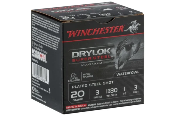 Cartouches Winchester Drylock Acier nickelé – Cal. 20/76 Hautes Performances