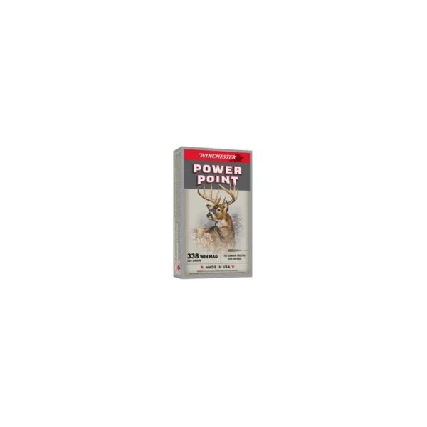 Winchester Power Point .338 Win Mag 200gr – Munitions de chasse précises et puissantes