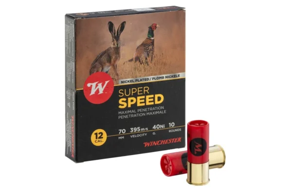Winchester 12/70 Super Speed G2 Plombs Nickelés 40g – Super Speed G2 Nickelé Cal. 12-70, culot de 23, 40 gr, N°6