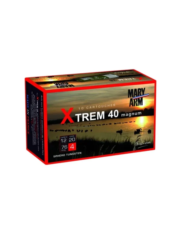 Cartouches XTrem 40 BJ Cal.12/76 N°6 Sphero-Tungsten 40grs – MARY ARM