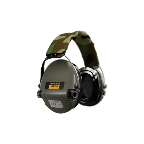 Casque anti-bruit Suprême Pro-X LED vert olive serre-tête tissu camo