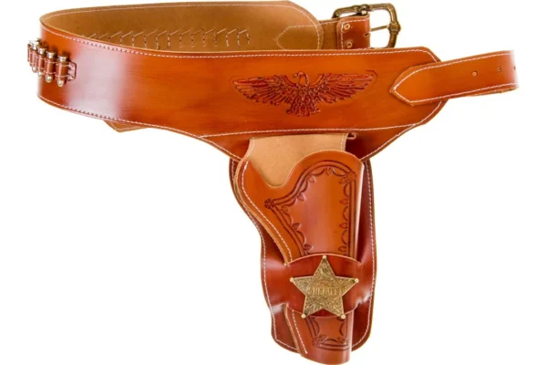Ceinturon avec un holster sherif pour revolver Western – Ceinturon 1 revolver