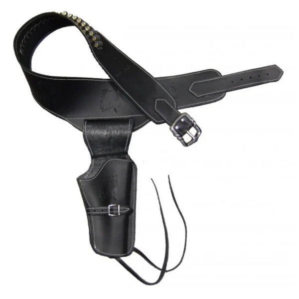 Ceinturon noir avec un holster pour revolver Western – CEINTURON 1 PLACE NOIR