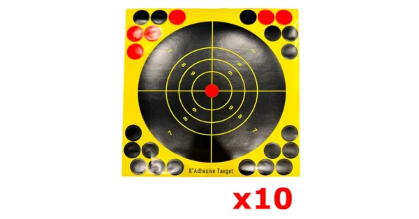 Lot de 50 cibles réactives autocollantes fluo 8 pouces