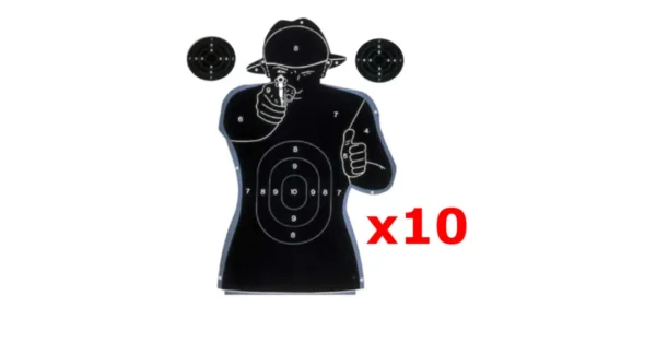 10 Cibles de tir silhouette humaine en papier 50X70 cm