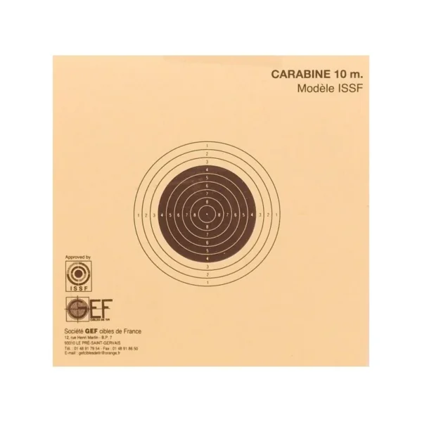 Cibles pour le tir à la carabine 10M ISSF X100 sur notre Armurerie en ligne ArmurerieGontier.fr