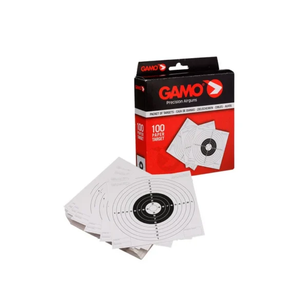 Cibles GAMO 14×14 cm – Lot de 100 cibles carton tir sportif