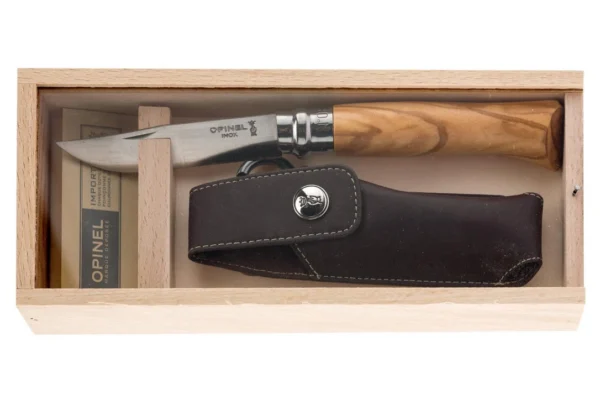 Couteau de poche Opinel n°8 Olivier + étui Alpine – Opinel n°8 + Étui Alpine