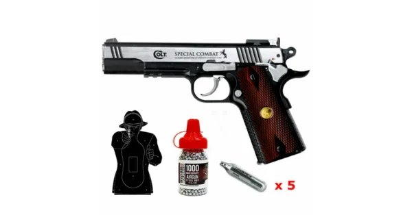 Pack pistolet Colt Special Combat bille acier calibre 4,5 mm – Tir de loisir/Pistolet à plomb – securicount