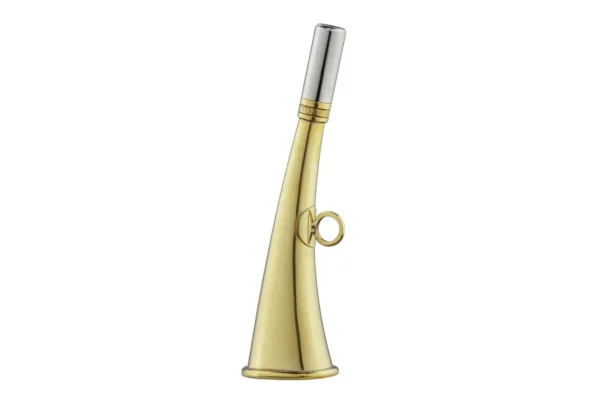 Corne de poche plate 16 cm laiton poli – Elless – Corne