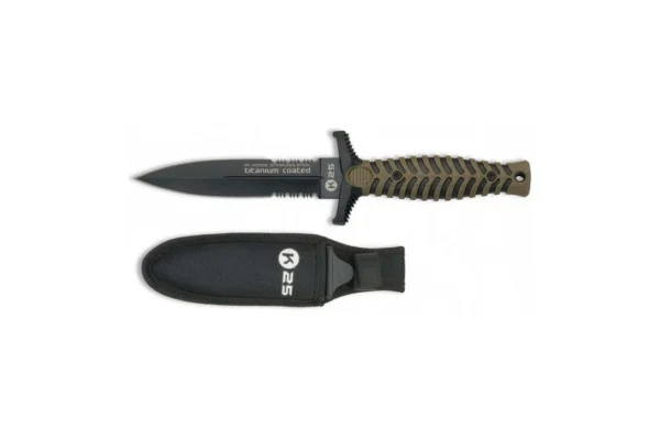 Couteau de botte K25 double tranchant vert