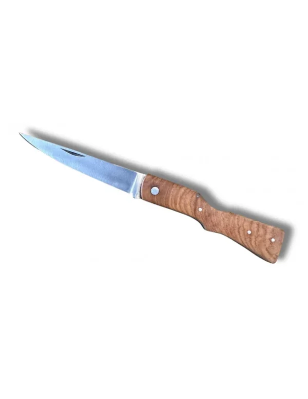 Couteau manche fusil en bois