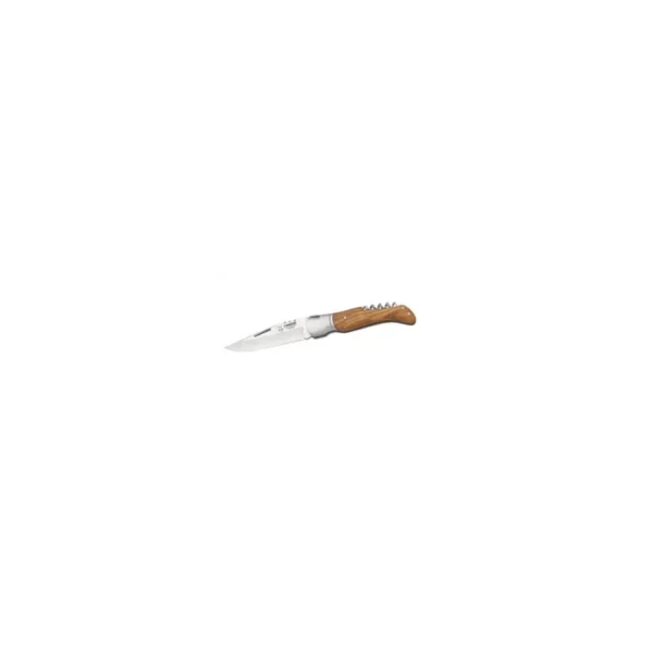 COUTEAU PLIANT CUDEMAN MANCHE OLIVIER 10CM + TIRE BOUCHON (022027) COULEUR BRUN