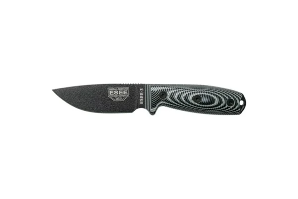 Couteaux fixes ESEE-3 – Gris/Noir ESEE