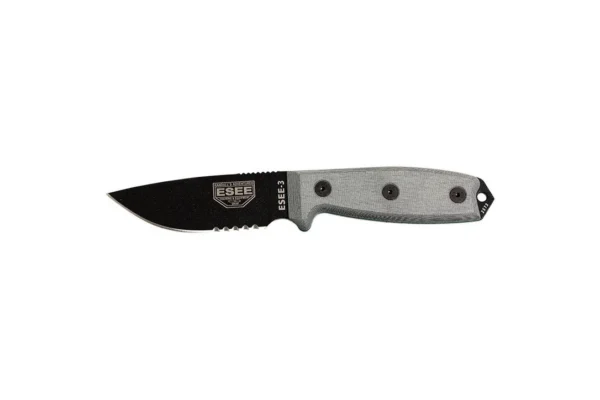 Couteaux fixes ESEE-3 – Noir – Lame Mixte ESEE