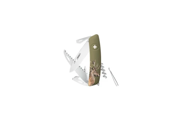 Couteaux suisses D05, olive, impression Cerf Swiza