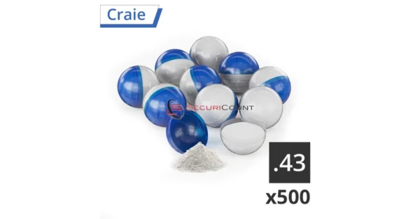 500 Billes entrainement craie T4E cal.43 (en pot) – Munitions & Cartouches/Munitions de Défense – securicount