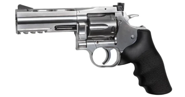 Réplique revolver Dan Wesson 715 chromé 4″ calibre 4,5mm billes acier BBS – Tir de loisir/Pistolet à plomb – securicount